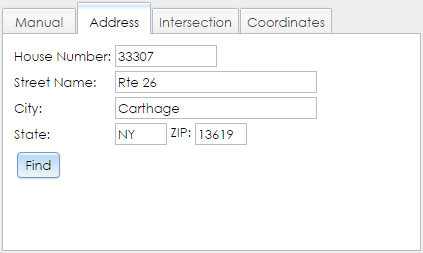 The Address tab in the Locate the Resource step of the Archaeological Site Wizard contains text fields and a Find button.